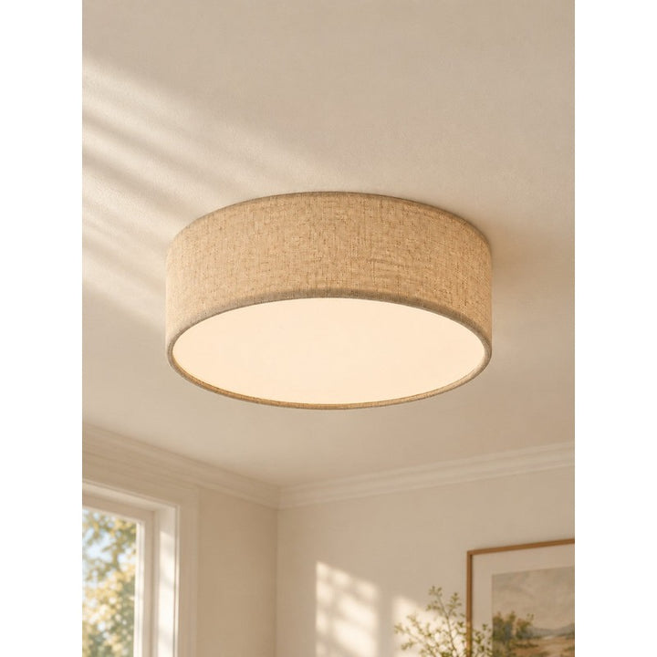 Flush Mount Ceiling Light - Round Drum Shade