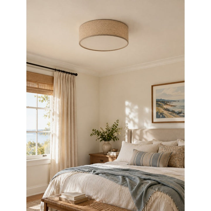 Flush Mount Ceiling Light - Round Drum Shade