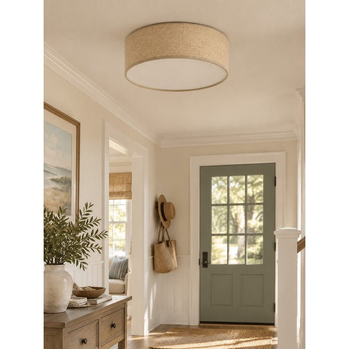 Flush Mount Ceiling Light - Round Drum Shade