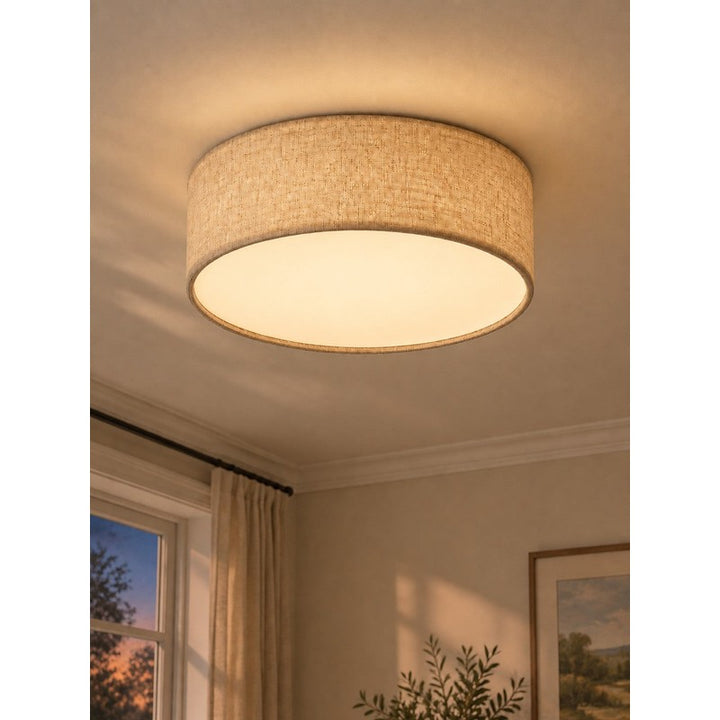 Flush Mount Ceiling Light - Round Drum Shade