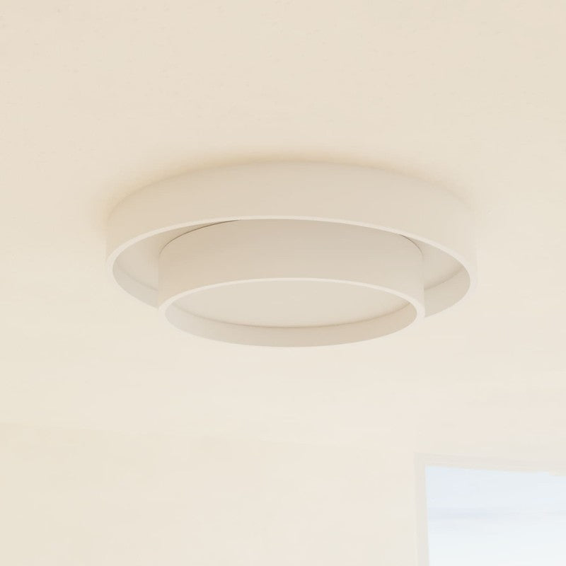 Flush Mount Ceiling Light - Two-Tier Ring in White