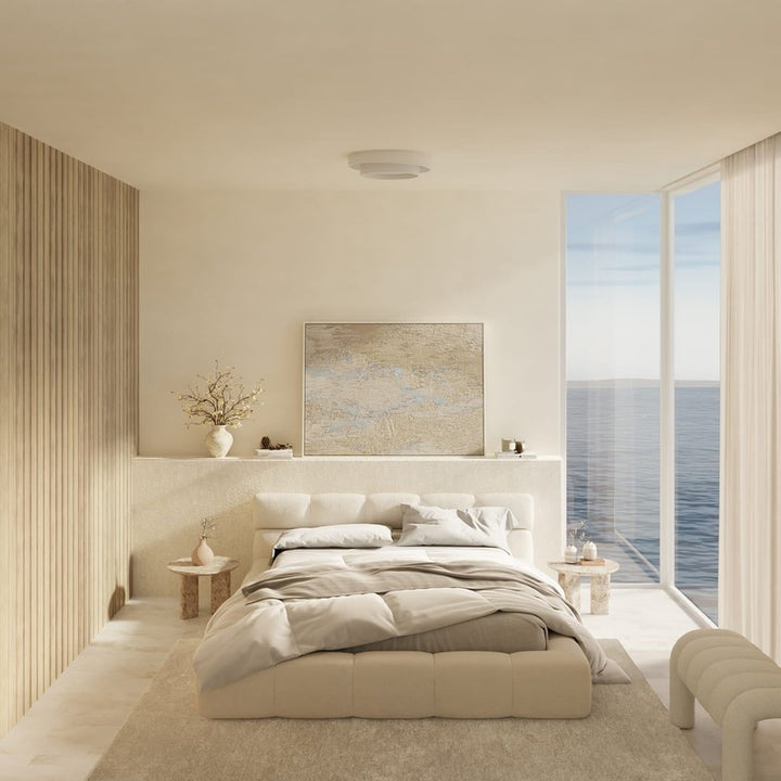 Flush Mount Ceiling Light - Two-Tier Ring in White