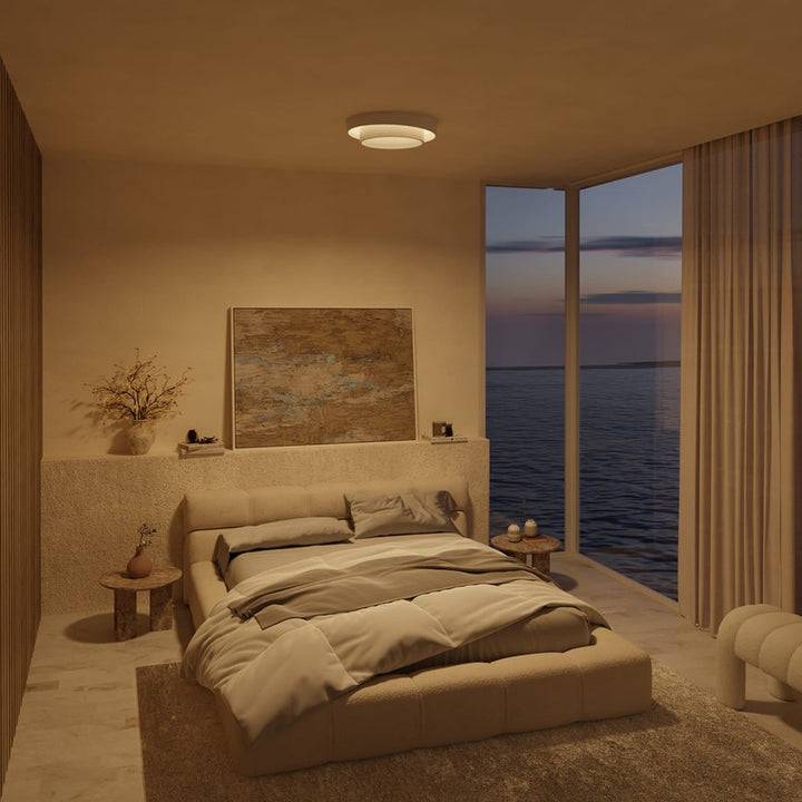 Flush Mount Ceiling Light - Two-Tier Ring in White