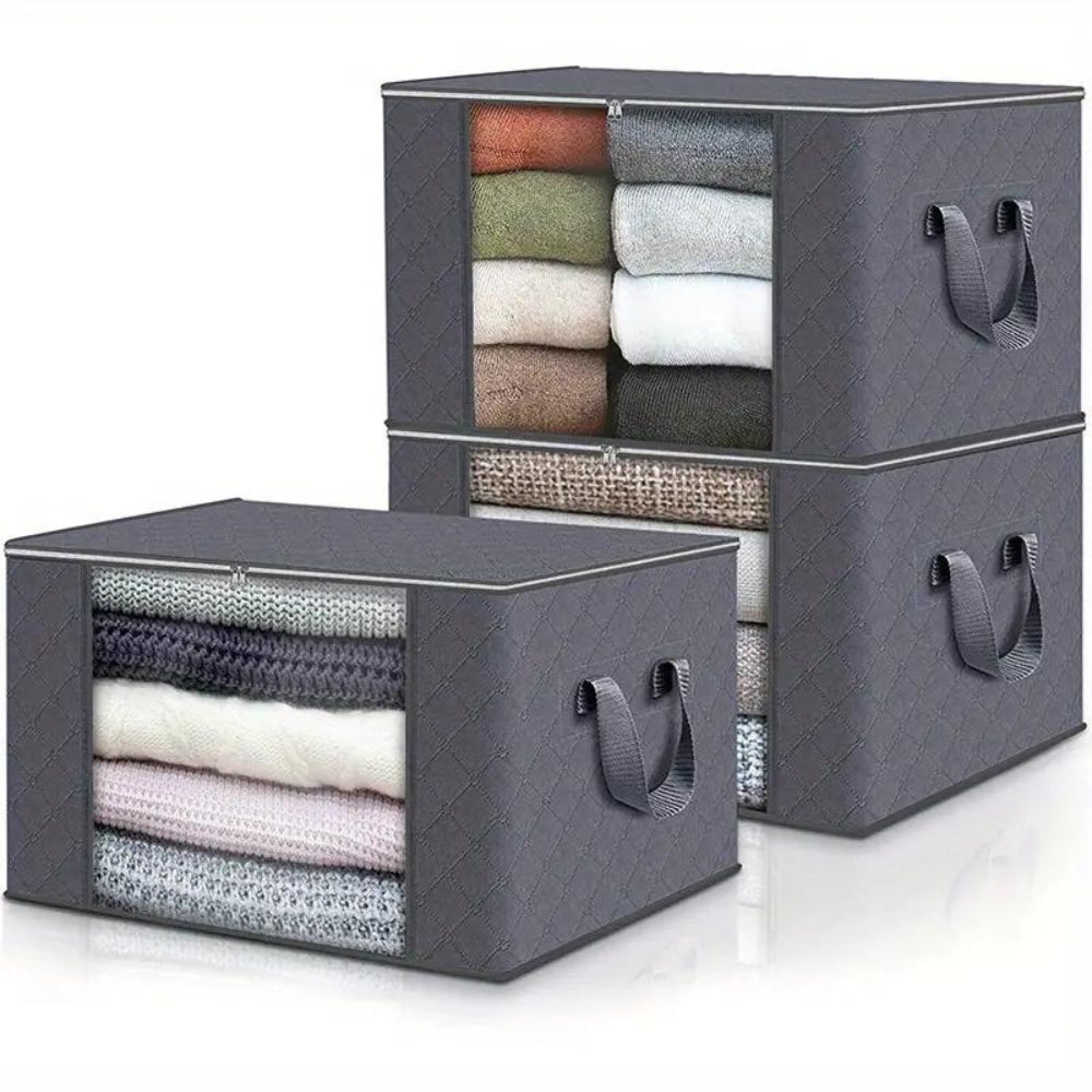Foldable Storage Bags | Non-Woven Wardrobe Organiser with Window