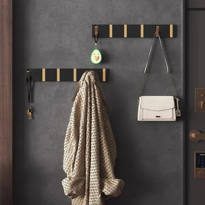 Foldable Wall Hook Rack - Fold Flat Multi Hook Rail