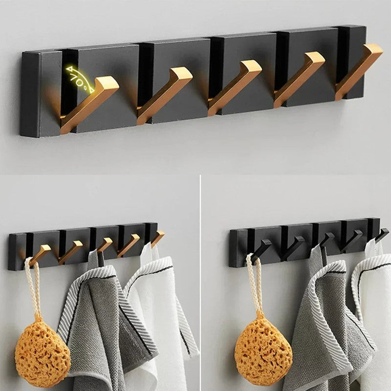 Foldable Wall-Mounted Hook Rack - Fold-Flat Hooks