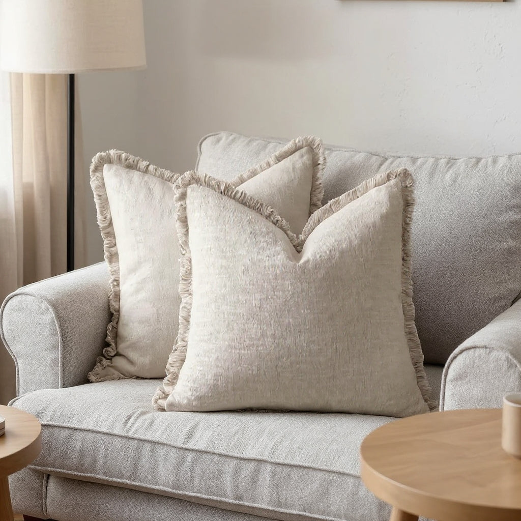 Frill Cotton Linen Cushion Cover | Soft Nordic Ruffle Cushion Cover