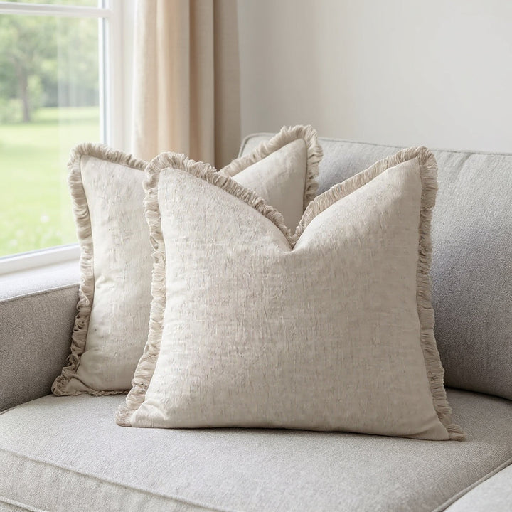 Frill Cotton Linen Cushion Cover | Soft Nordic Ruffle Cushion Cover