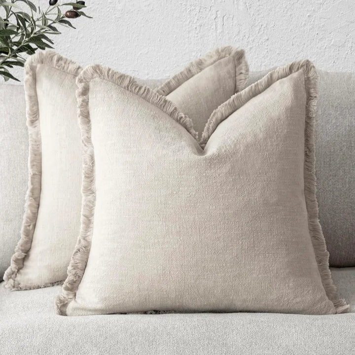 Frill Cotton Linen Cushion Cover | Soft Nordic Ruffle Cushion Cover