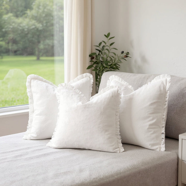 Frill Cotton Linen Cushion Cover | Soft Nordic Ruffle Cushion Cover