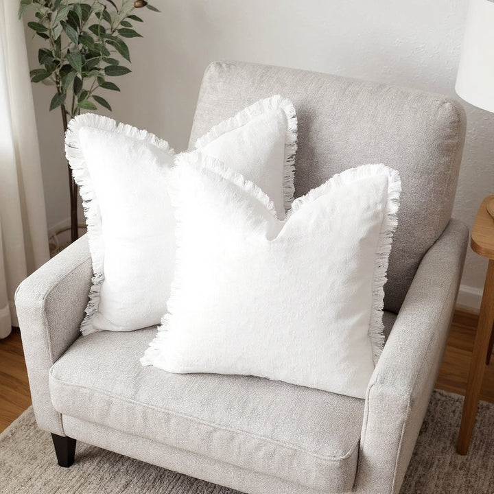 Frill Cotton Linen Cushion Cover | Soft Nordic Ruffle Cushion Cover