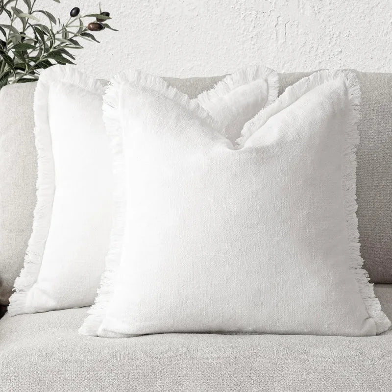 Frill Cotton Linen Cushion Cover | Soft Nordic Ruffle Cushion Cover