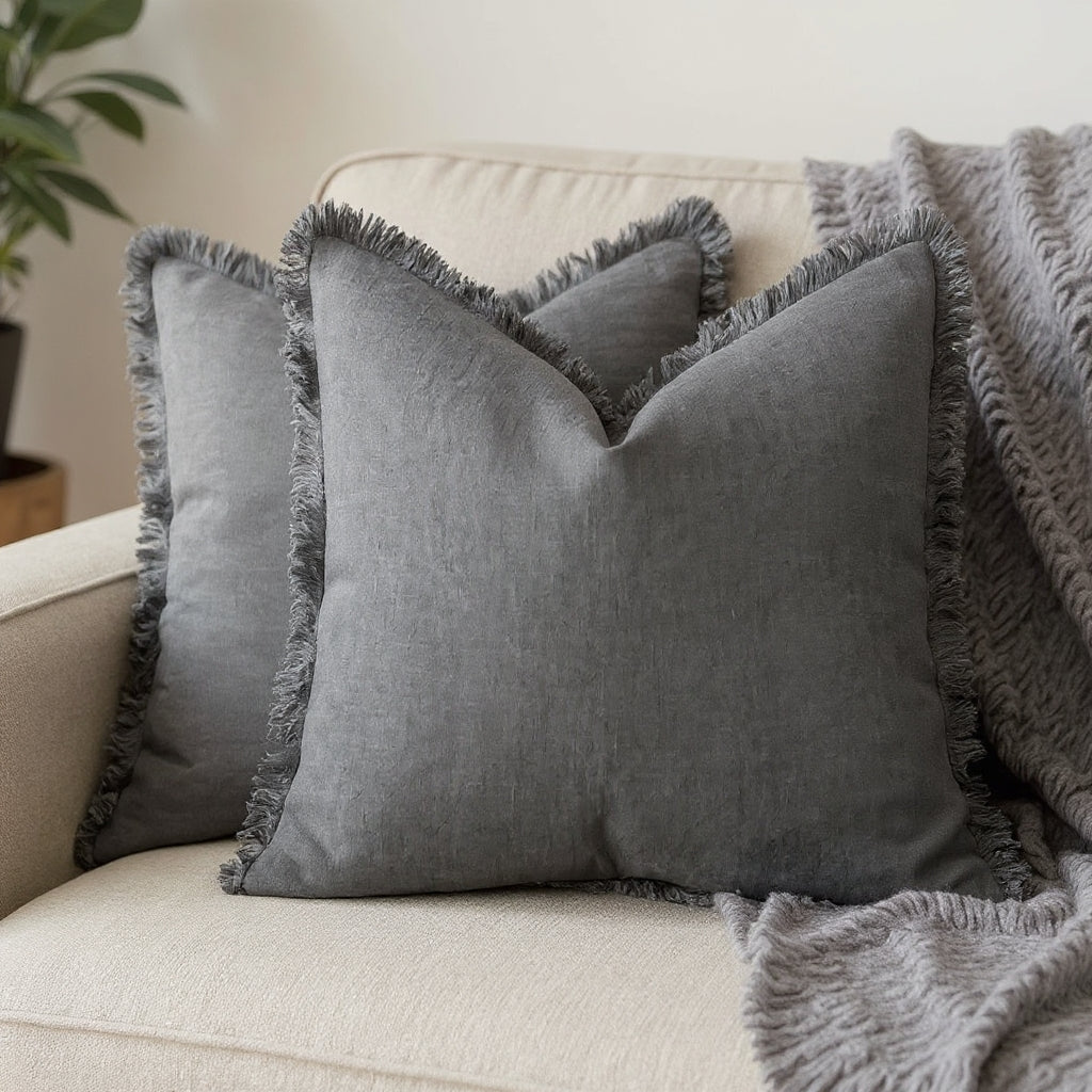 Frill Cotton Linen Cushion Cover | Soft Nordic Ruffle Cushion Cover