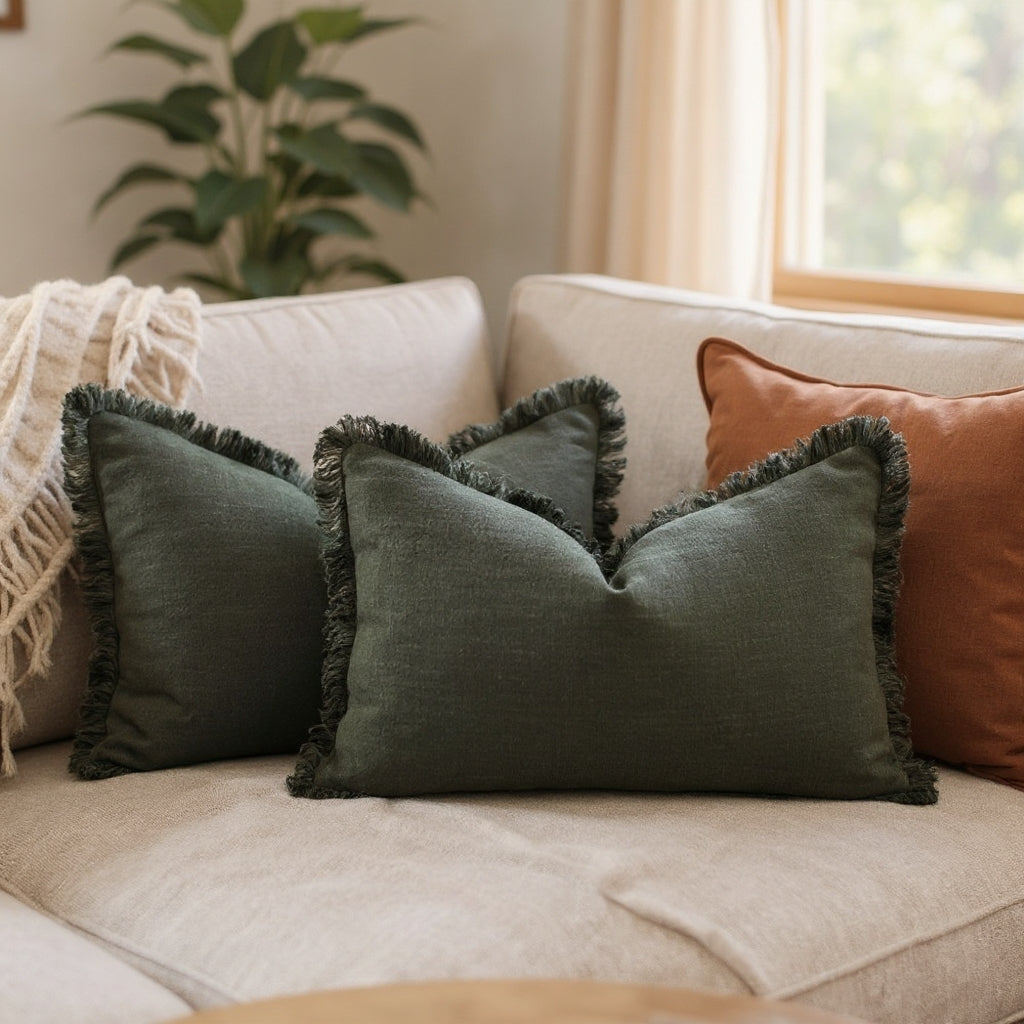Frill Cotton Linen Cushion Cover | Soft Nordic Ruffle Cushion Cover