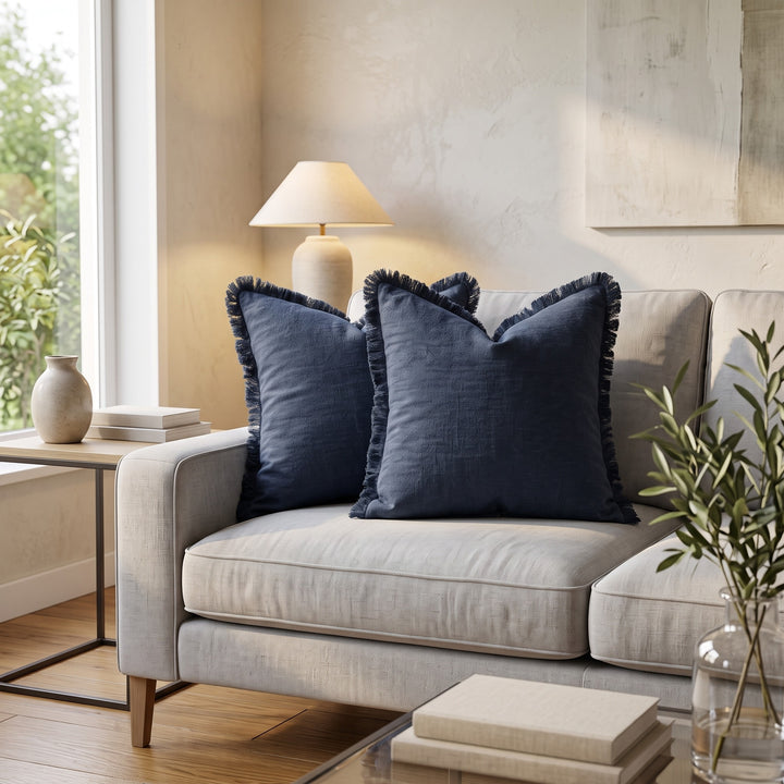 Frill Cotton Linen Cushion Cover