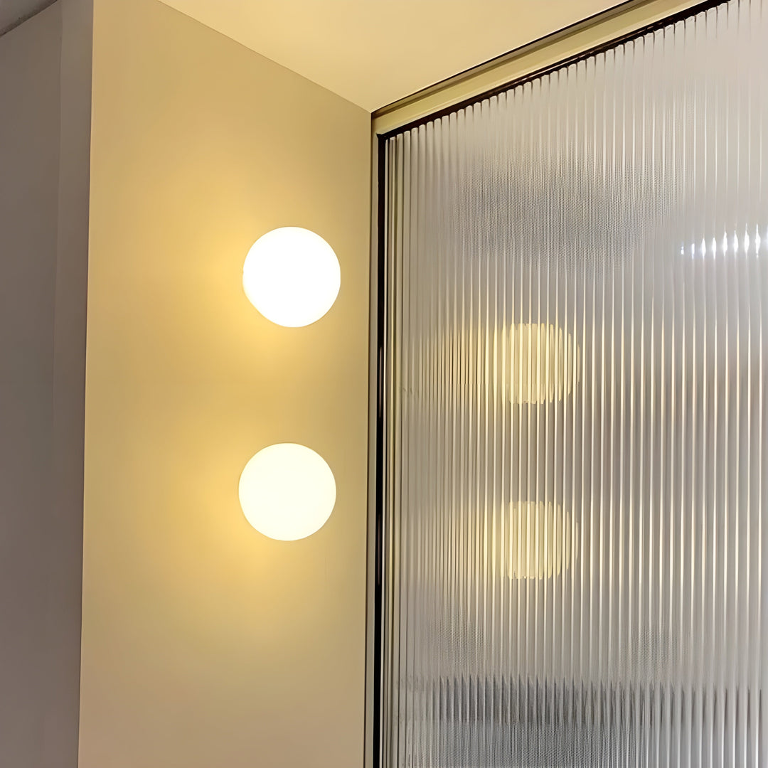 Frosted Glass Globe Wall Light | Modern Minimalist Bedroom Wall Sconce