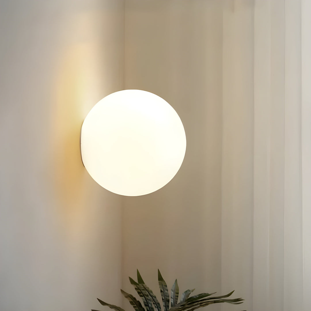 Frosted Glass Globe Wall Light | Modern Minimalist Bedroom Wall Sconce