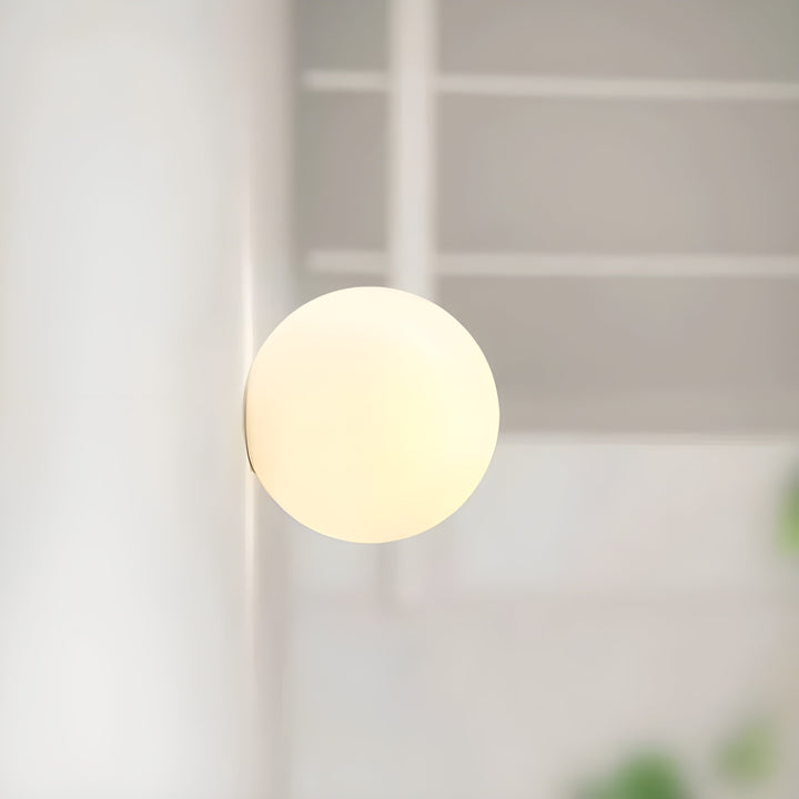 Frosted Glass Globe Wall Light | Modern Minimalist Bedroom Wall Sconce