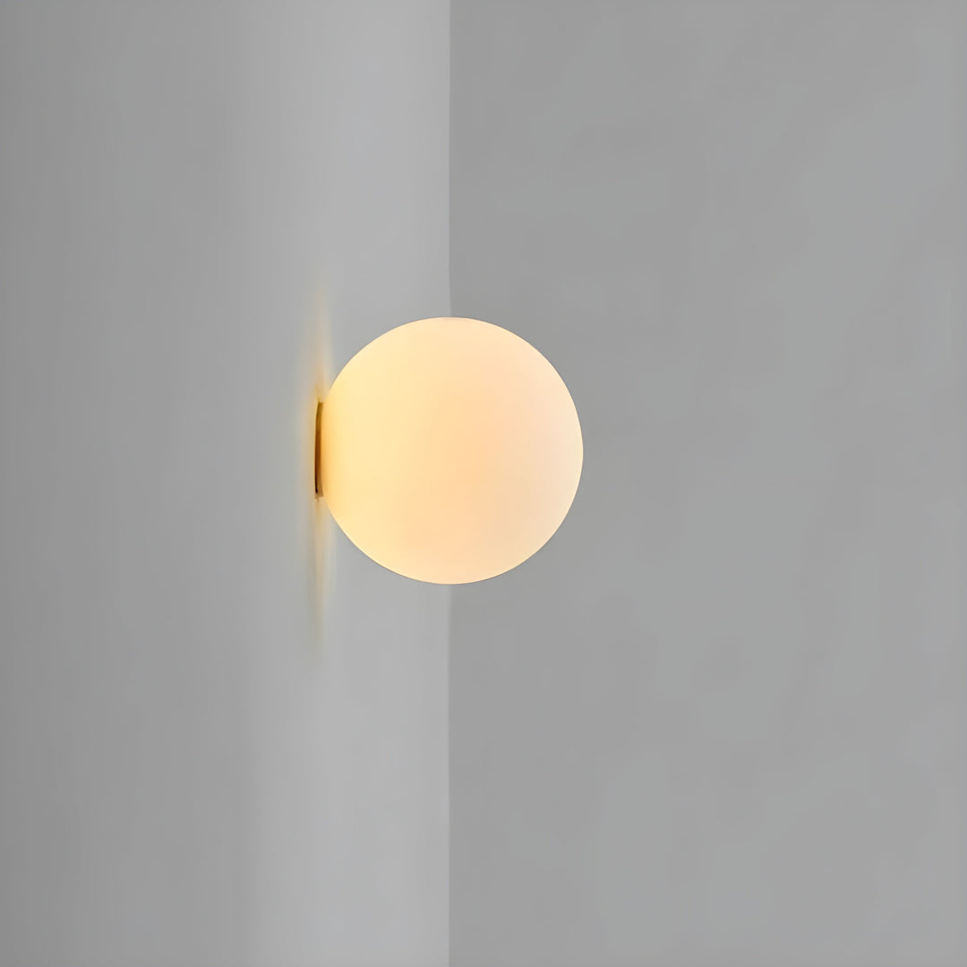 Frosted Glass Globe Wall Light | Modern Minimalist Bedroom Wall Sconce