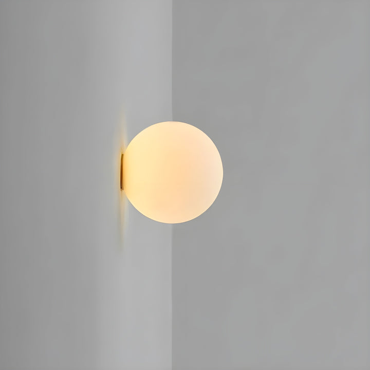 Frosted Glass Globe Wall Light | Modern Minimalist Bedroom Wall Sconce