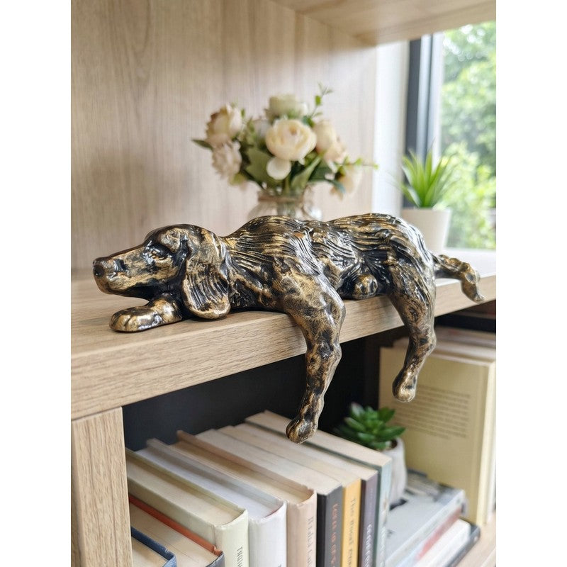 Garden Statue - Sleeping Dog Sculpture with Dangling Legs