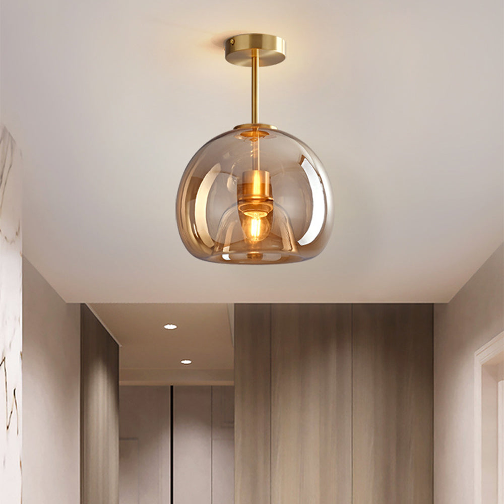 Glass Globe Ceiling Light | Modern Flush Mount Hallway Light