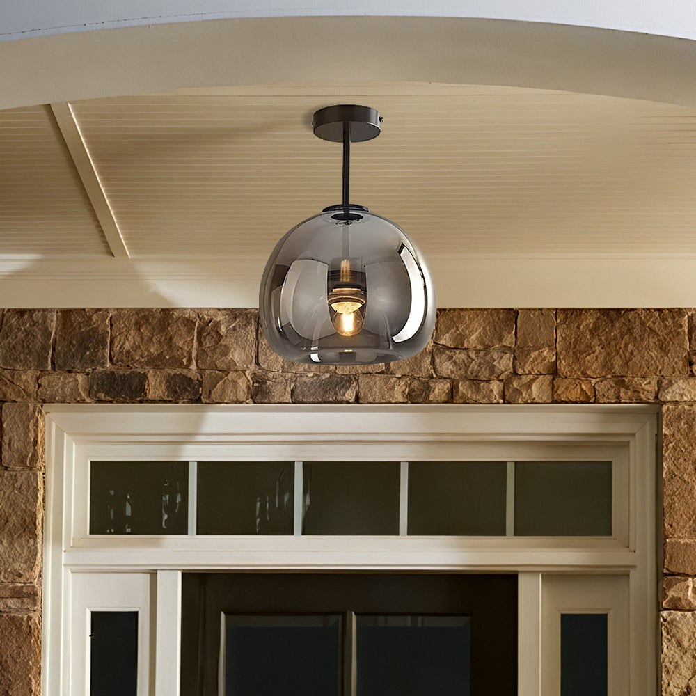 Glass Globe Ceiling Light | Modern Flush Mount Hallway Light