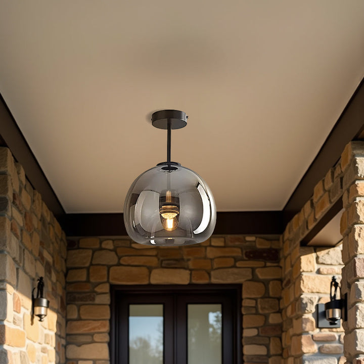 Glass Globe Ceiling Light | Modern Flush Mount Hallway Light