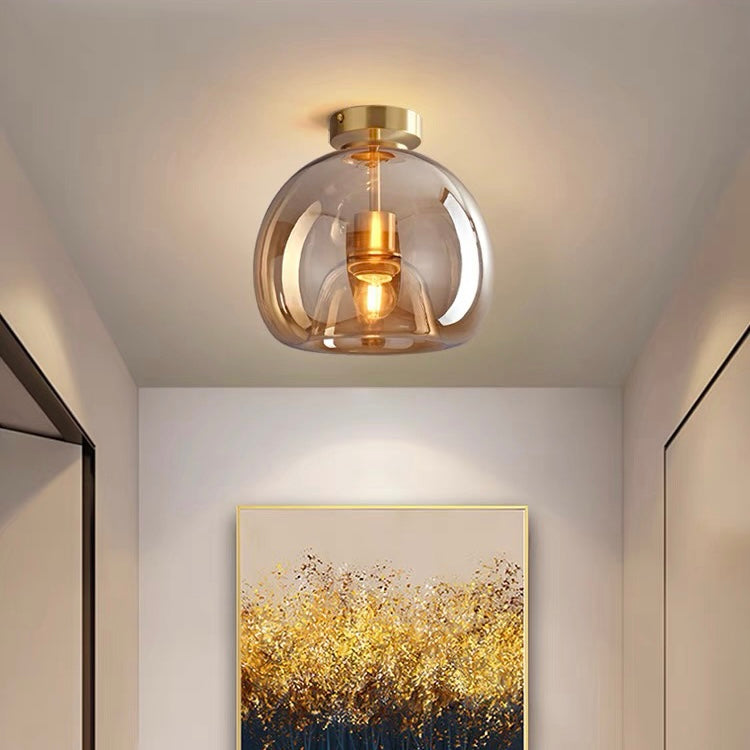 Glass Globe Ceiling Light | Modern Flush Mount Hallway Light
