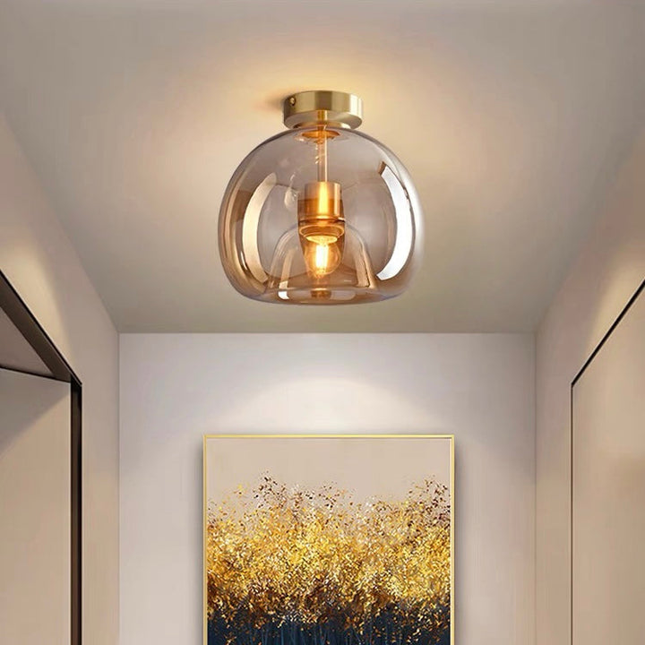 Glass Globe Ceiling Light | Modern Flush Mount Hallway Light