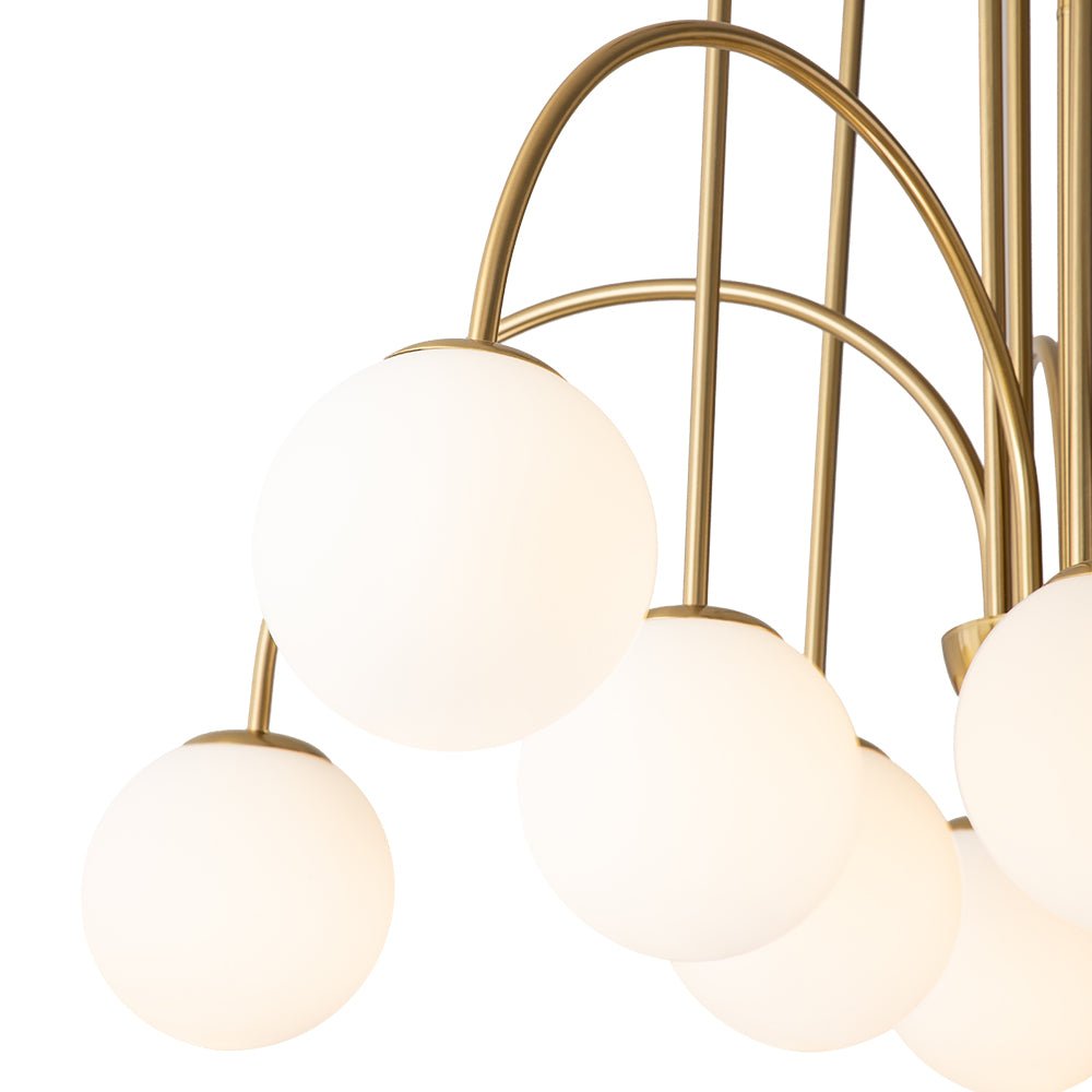 Glass Globe Chandelier | Mid-Century 10-Light Bubble Chandelier