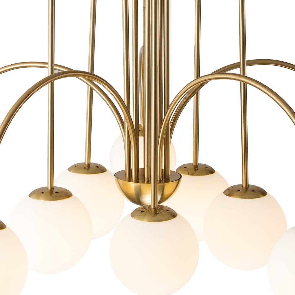 Glass Globe Chandelier | Mid-Century 10-Light Bubble Chandelier
