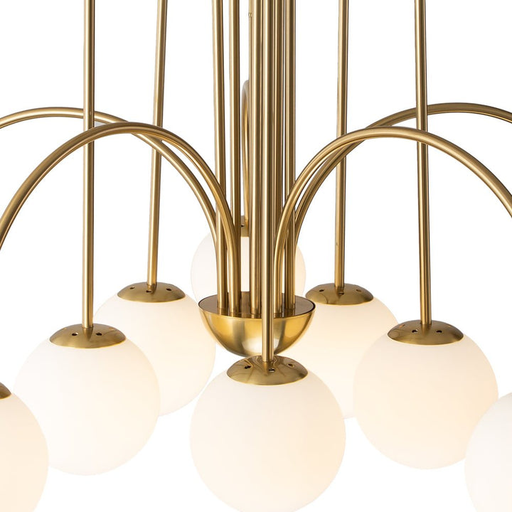Glass Globe Chandelier | Mid-Century 10-Light Bubble Chandelier