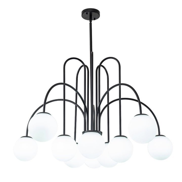 Glass Globe Chandelier | Mid-Century 10-Light Bubble Chandelier