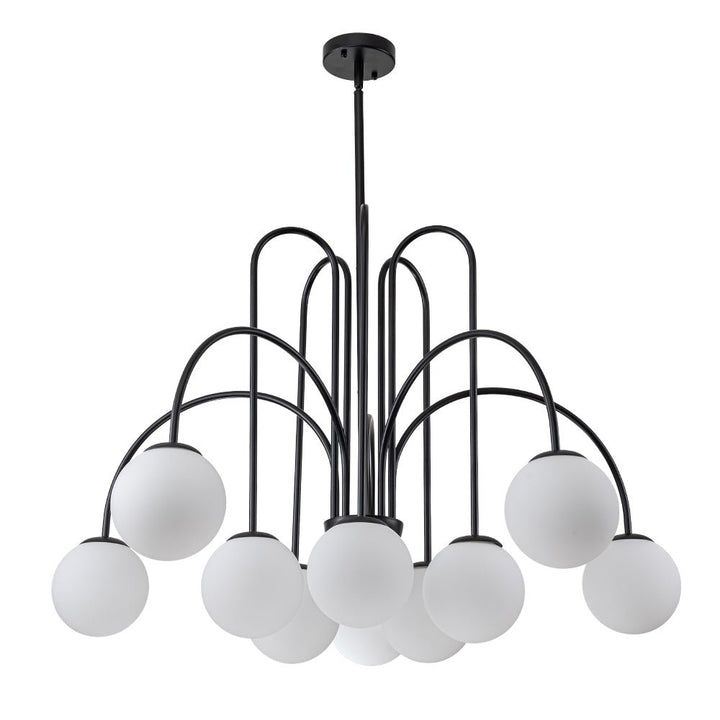 Glass Globe Chandelier | Mid-Century 10-Light Bubble Chandelier
