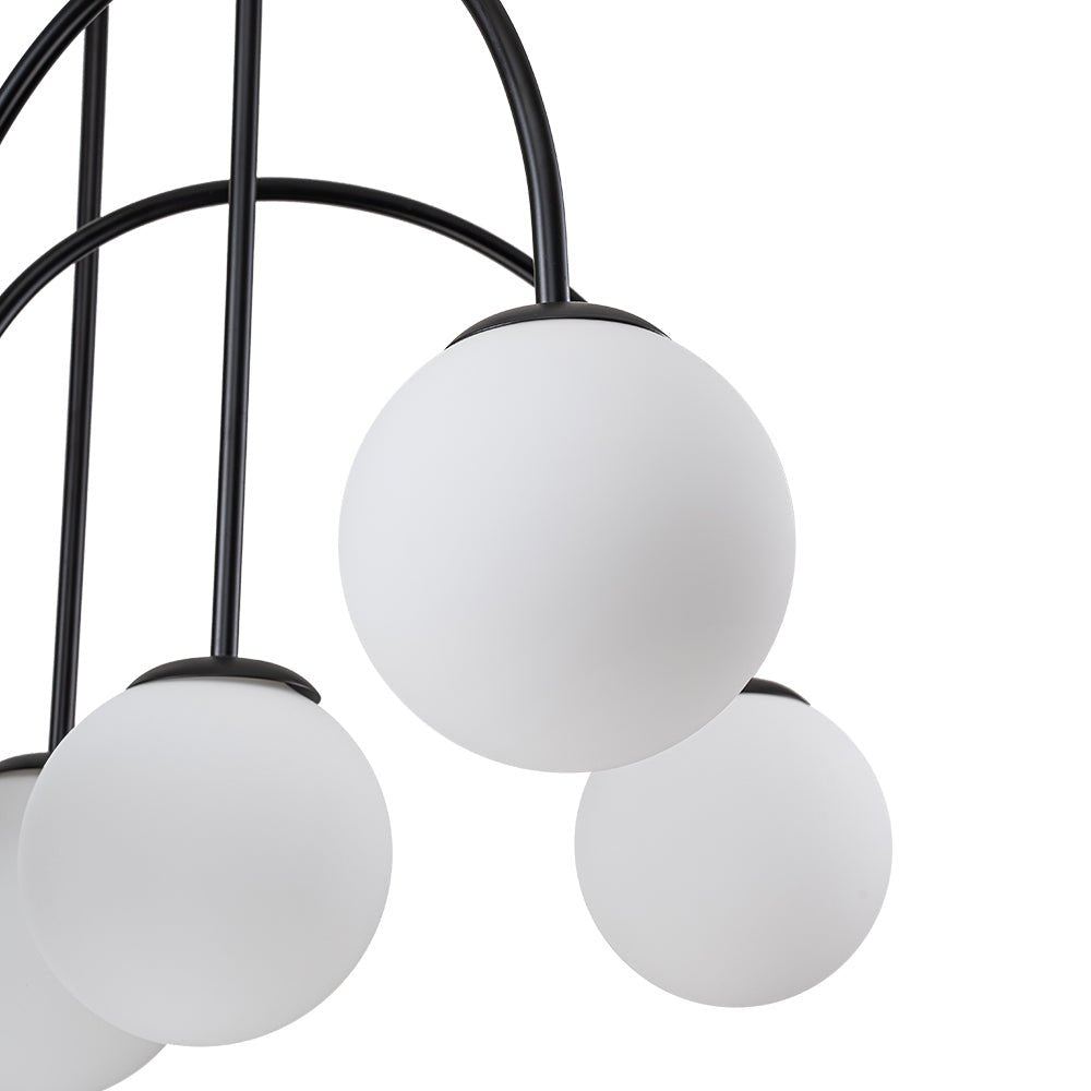 Glass Globe Chandelier | Mid-Century 10-Light Bubble Chandelier