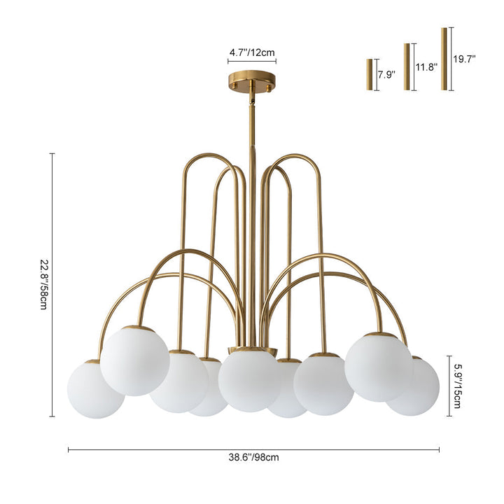 Glass Globe Chandelier | Mid-Century 10-Light Bubble Chandelier