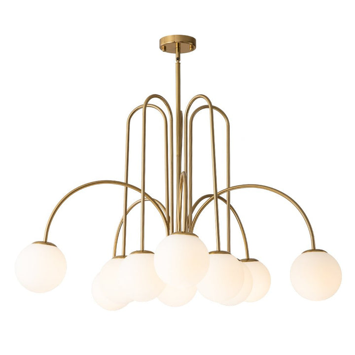 Glass Globe Chandelier | Mid-Century 10-Light Bubble Chandelier