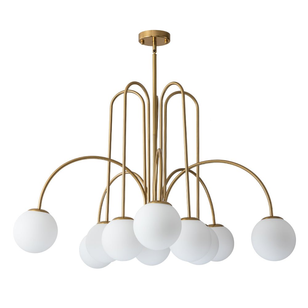 Glass Globe Chandelier | Mid-Century 10-Light Bubble Chandelier