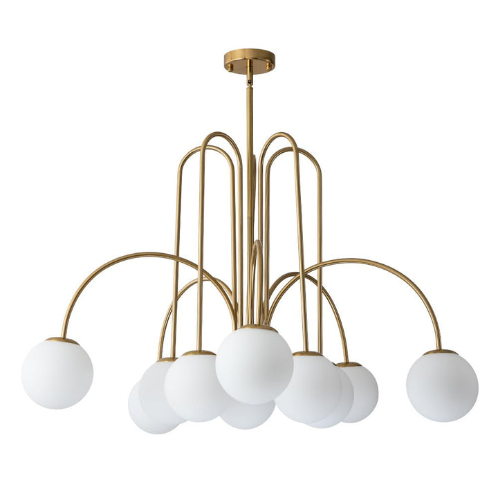 Glass Globe Chandelier | Mid-Century 10-Light Bubble Chandelier