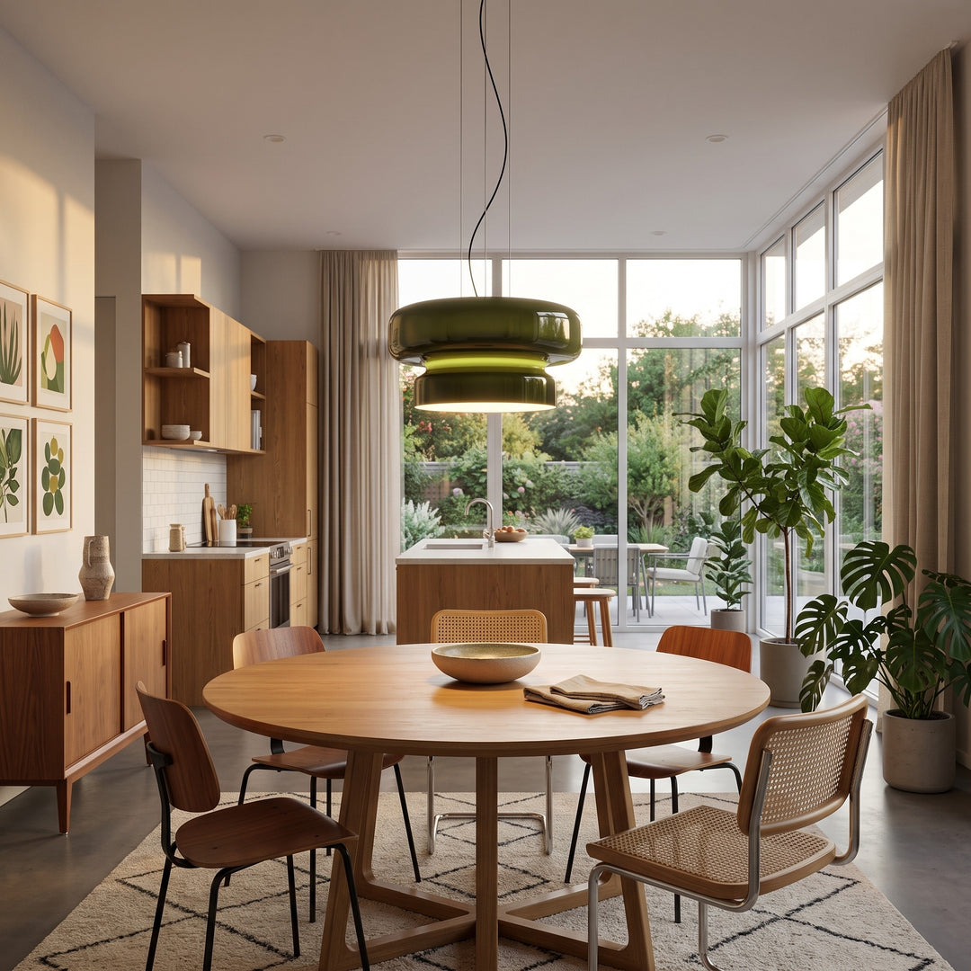Glass Pendant Light Tiered Suspension Ceiling Lamp