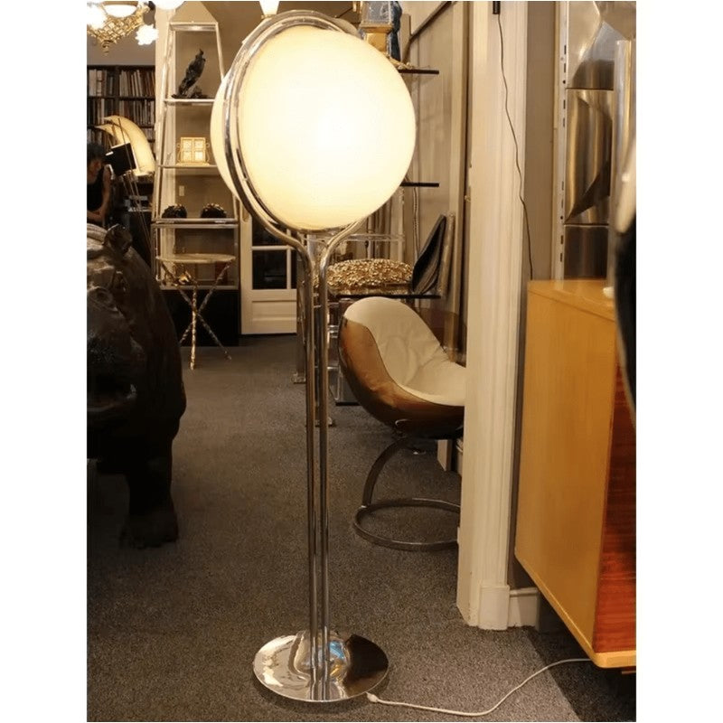 Globe Floor Lamp - Round Base with Ring Frame