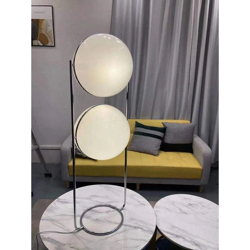 Globe Floor Lamp - Round Base with Ring Frame