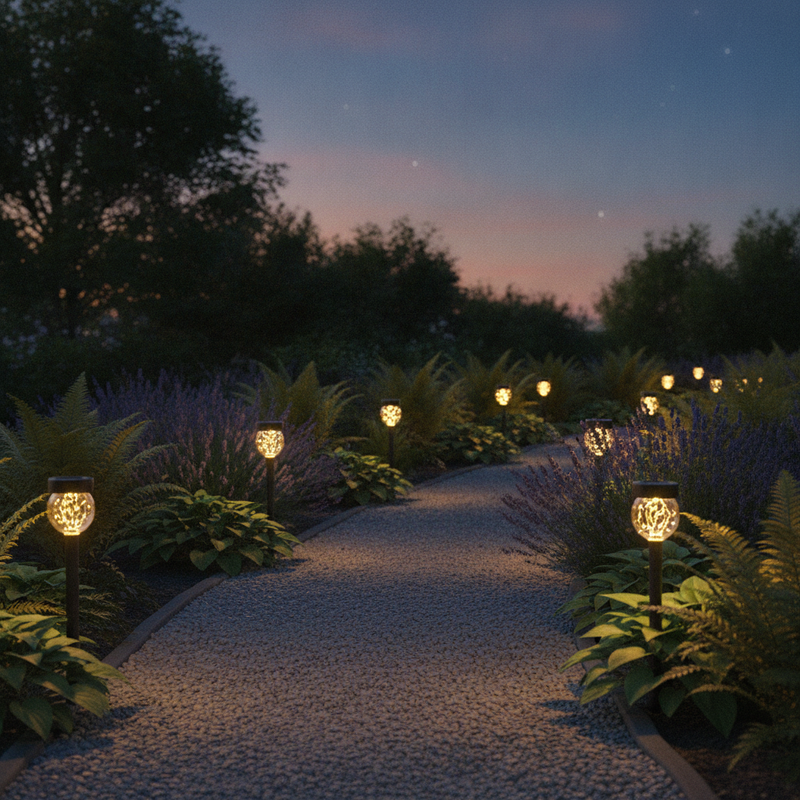 Glow Path Solar Stake Lights, Set of 6