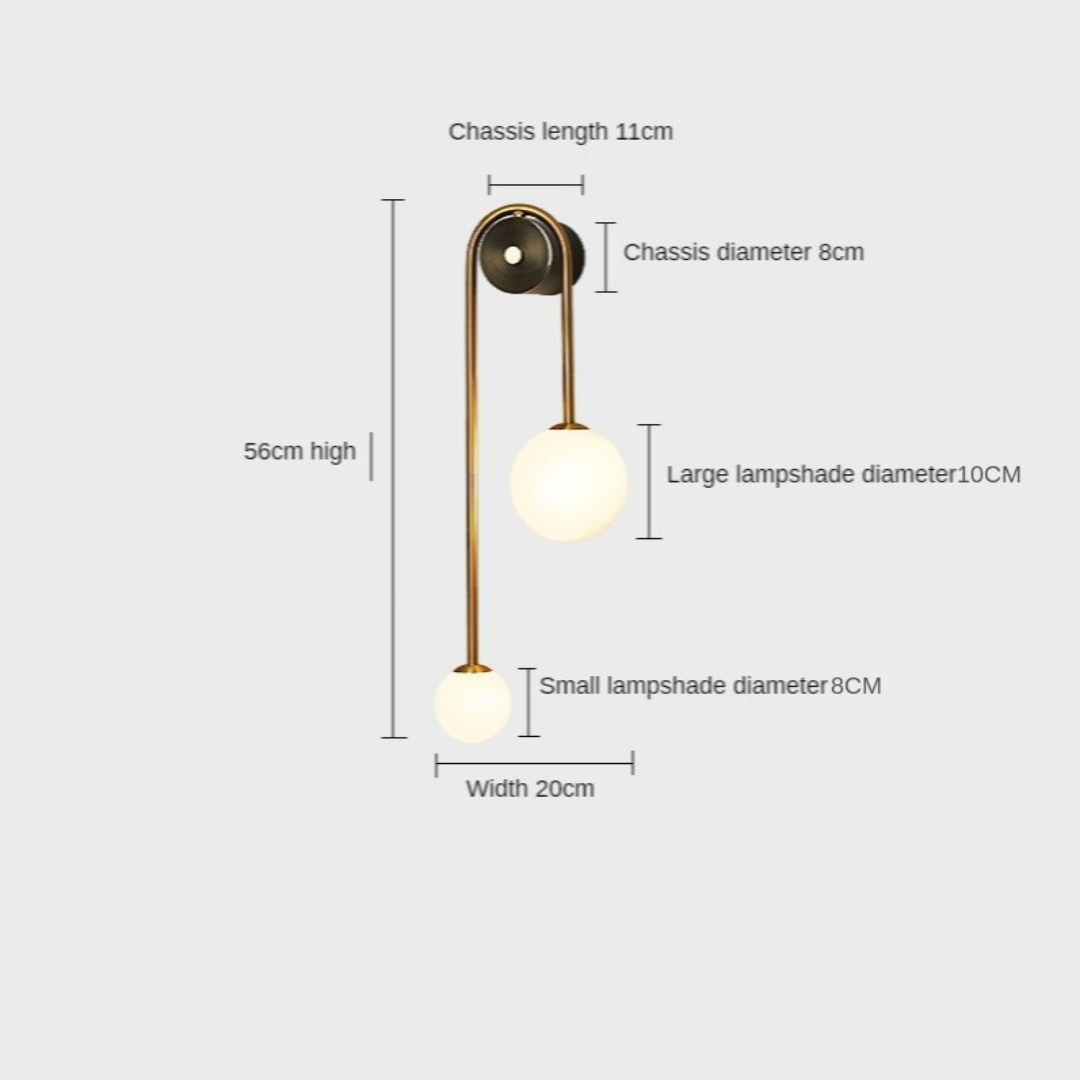 Gold Globe Wall Sconce | Elegant Nordic Opal Glass Wall Light
