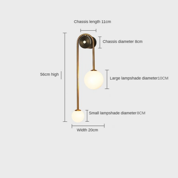 Gold Globe Wall Sconce | Elegant Nordic Opal Glass Wall Light