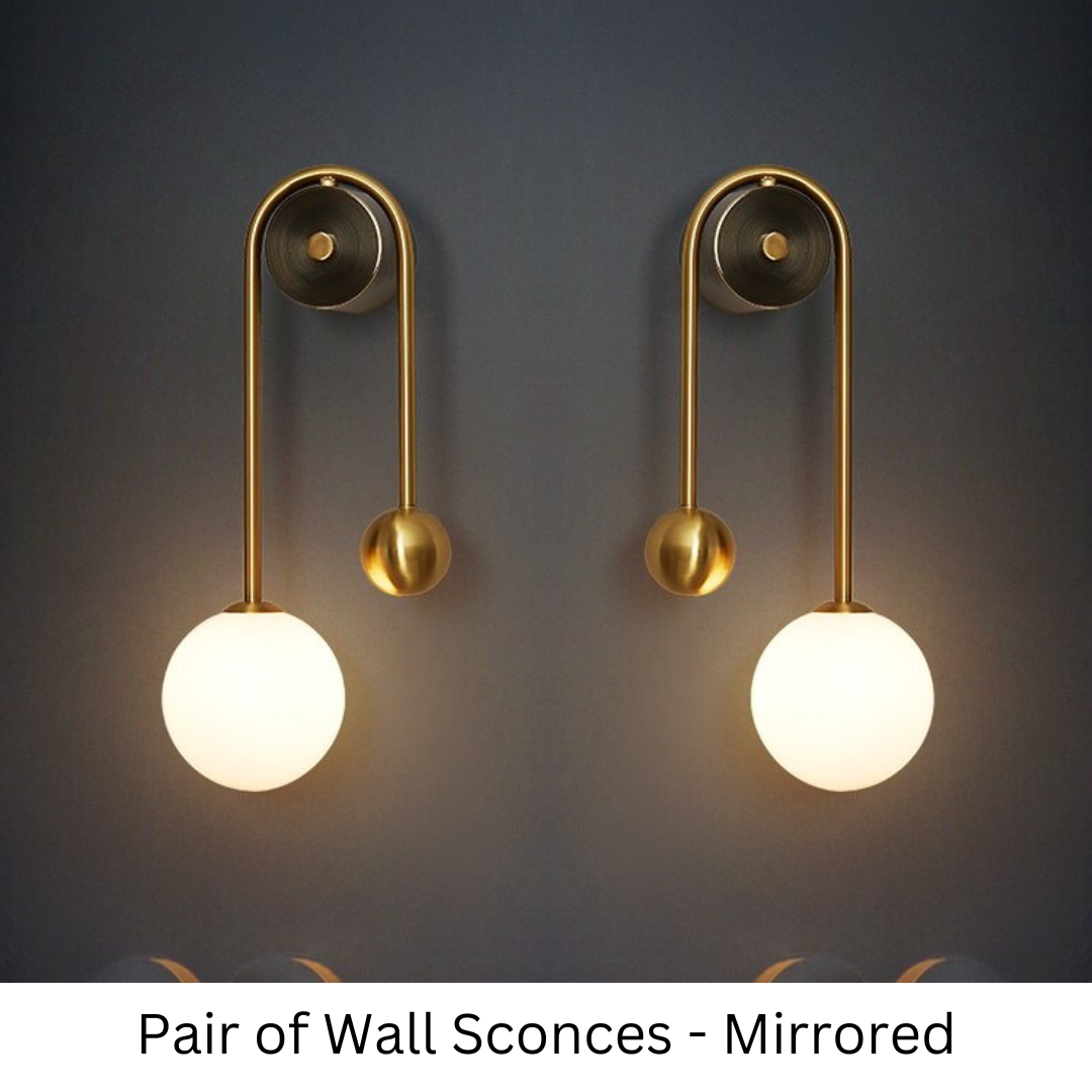 Gold Globe Wall Sconce | Elegant Nordic Opal Glass Wall Light