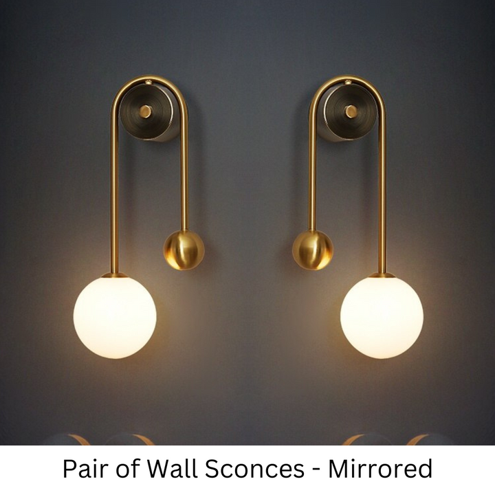 Gold Globe Wall Sconce | Elegant Nordic Opal Glass Wall Light