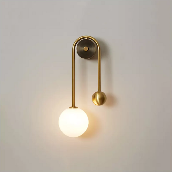 Gold Globe Wall Sconce | Elegant Nordic Opal Glass Wall Light
