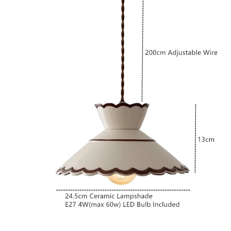 Hand-Painted Ceramic Pendant Light | Artisan Brass Pendant Lamp